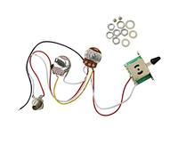 TwinkleBay - Kit di cablaggio per chitarra elettrica, interruttore a levetta a 3 vie, A500k B500K, pentole, 1T1V con spina da 6,35 mm