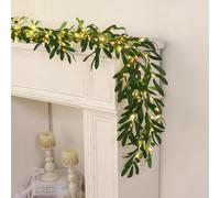Twinkling Tree Olive Vine,Olive Vine Garland with Lights Battery Operated,Faux Vine Lights Artificial Greenery Garland,Fireplace Wedding Party Table Decor for Christmas Indoor Outdoor Use (C, 2)