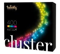 Twinkly Cluster 400 LED RGB, Striscia Densa di Luci LED Esterno e Interno, Luci LED Smart Multicolore, Compatibile con Alexa e Google Home, Luci Gaming, IP44, Controllo App, Filo Nero, 6m