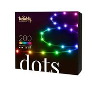 Twinkly Dots 10m, Striscia LED Multicolore per Esterno e Interno, Striscia LED RGB Flessibile, Compatibile con Alexa e Google Home, IP44, 16M+ Colori, Controllo App, Filo Trasparente, 200 LED