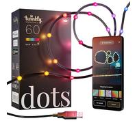 Twinkly Dots 3m, Striscia LED Multicolore, Striscia LED RGB Flessibile, Compatibile con Alexa e Google Home, Luci Gaming, 16M+ di Colori, Alimentazione USB, Controllo App, Filo Nero, 60 LED