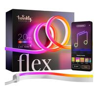 Twinkly Flex 2m, Tubo LED Multicolore, Striscia LED RGB Flessibile, Compatibile con Alexa e Google Home, Luci Gaming, 16M+ di Colori, Alimentazione USB C, Controllato da App, Filo Bianco