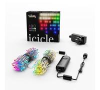 Twinkly Icicle 190 LED RGB+Bianco, Luci a Cascata LED Esterno e Interno, Luci Smart Multicolore RGB e Bianco, Compatibile con Alexa, Google Home, IP44, Controllo App, Filo Trasparente, 5.5m