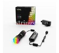 Twinkly Strings 100 LED RGB+Bianco, Striscia di Luci LED per Esterno e Interno, Luci Smart Multicolore, Compatibile con Alexa e Google Home, Luci Mappabili, IP44, Controllo App, Filo Nero, 8m