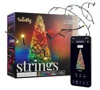 Twinkly Strings 400 LED RGB+Bianco, Striscia di Luci LED per Esterno e Interno, Luci Smart Multicolore, Compatibile con Alexa e Google Home, Luci Mappabili, IP44, Controllo App, Filo Nero, 32m