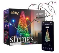 Twinkly Strings 750 LED RGB, Striscia Luci LED Mappabile Esterno e Interno, Luci Smart Multicolore, Compatibile con Alexa e Google Home, Luci Mappabili, IP44, Controllo App, Filo Nero, 60m