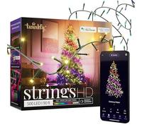 Twinkly Strings HD - 500 RBG + Warm White LEDs, 27.5 Meters, Green Wire, Indoor/Outdoor Lighting Decoration