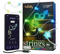 Twinkly Strings USB-C Star 100 LED, Striscia Luci LED a Forma di Stella, Luci LED Multicolore RGB, Luci San Valentino, Compatibile con Alexa, Google Home, Luci Mappabili, USB C, Filo Trasparente, 6m