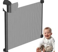 Twinky® Cancelletto per Bambini Retrattile Bianco 80x130 cm, - Cancelletto per Scale, Cancello Bambini per Scale Interne - Cancelletto Estensibile per Gatti, Cani e Neonati (Nero)