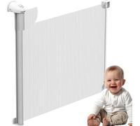 Twinky® Cancelletto per Bambini Retrattile Bianco 80x130 cm - Cancelletto per Scale, Cancello Bambini per Scale Interne - - Cancelletto Estensibile per Gatti, Cani e Neonati (bianco)