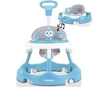 Twinky® Girello Neonato - Girello Pieghevole per Bambini con Set di Giochi Interattivi e Maniglione di Spinta, Tappetino da Gioco Incluso - Girello Prescolare Robusto Regolabile in 4 Direzioni