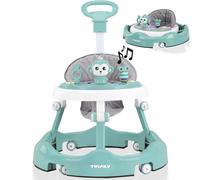 Twinky® Girello Neonato - Girello Pieghevole per Bambini con Set di Giochi Interattivi e Maniglione di Spinta, Tappetino da Gioco Incluso - Girello Prescolare Robusto Regolabile in 4 Direzioni