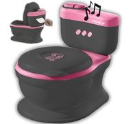 Twinky® Vasino per neonati e bambini - 3 in 1 Potty Trainer & toilette per bambini con suono di risciacquo, design compatto, musica e portarotolo - sedile WC perfetto per bambini - rosa