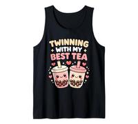 Twinning with My Best Tea Carino Kawaii Boba Drink per Gli Amici Canotta
