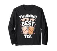 Twinning with My Best Tea Carino Kawaii Boba Drink per Gli Amici Maglia a Manica