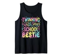Twinning with My School Bestie Studente Abbinamento Canotta