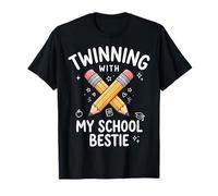 Twinning with My School Bestie Studente Abbinamento Maglietta