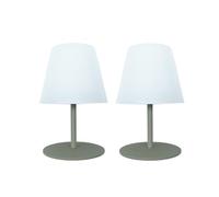 Set di 2 lampade da tavolo senza fili - LUMISKY - TWINS - Oliva - H16 cm - LED