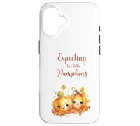 Twins Pregnancy Expecting Two Little Pumpkins Halloween Fall Custodia per iPhone 16