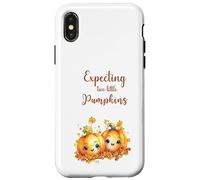 Twins Pregnancy Expecting Two Little Pumpkins Halloween Fall Custodia per iPhone X/XS