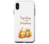 Twins Pregnancy Expecting Two Little Pumpkins Halloween Fall Custodia per iPhone XS Max