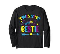 Twins Twin Matching Twins Day Friend Twinning With My Bestie Twin Maglia a Manica