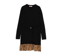 Twinset - Abito con Stampa Animalier e Orlo a Balze - - Dresses - Donna - Nero - L