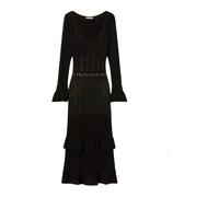 Twinset - Abito con volant Punti effetto see-through - - Dresses - Donna - Nero - XS