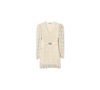 Twinset - Abito corto in pizzo macramé - - Dresses - Donna - Beige - M