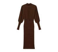 Twinset - Abito Lungo Bi-materiale Con Crepe De Chine - - Dresses - Donna - Marrone - M