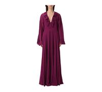 Twinset - Abito Lungo Bordeaux con Balze - - Dresses - Donna - Viola - M