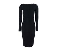 Twinset - Abito Lungo con Scollo a Barca e Design a Coste - - Dresses - Donna - Nero - M