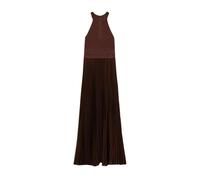 Twinset - Abito lungo in maglia e georgette plissé - - Dresses - Donna - Marrone - L