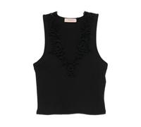 Twinset - Acanalado Encaje Top - - Tops - Donna - Nero - M