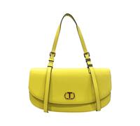 Twinset - Borsa a spalla a sella in pelle con chiusura con logo - - Bags - Donna - Giallo - ONE SIZE
