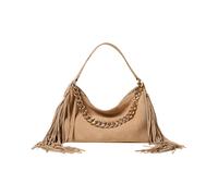 Twinset - Borsa a spalla in suede - - Bags - Donna - Beige - ONE SIZE