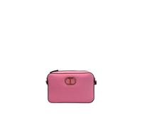 Twinset - Borsa a tracolla in pelle con dettaglio logo - - Bags - Donna - Rosa - ONE SIZE