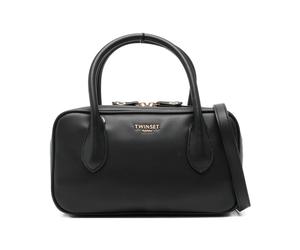 Twinset - Borsa Bowler Media con Logo - - Bags - Donna - Nero - ONE SIZE