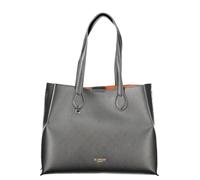TWINSET Borsa Shopping Bicolor Logo Nero/Cherry Wood