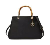Twinset - Borsa Shopper Nera con Manici in Bambù - - Bags - Donna - Nero - ONE SIZE