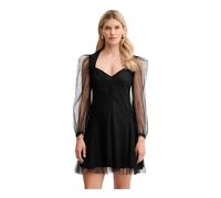 Twinset - Corto Abito in Tulle Plumetis - - Dresses - Donna - Nero - S