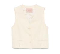 Twinset - Elegante Gilet Beige Intrecciato - - Jackets - Donna - Beige - L