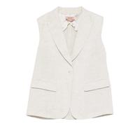 Twinset - Flap-Pocket Single-Breasted Gilet - - Jackets - Donna - Beige - M
