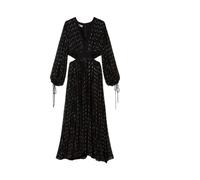 Twinset - Georgette Embroidered Maxi Dress - - Dresses - Donna - Nero - M