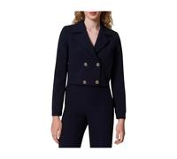 Twinset - Giacca corta in crepe di cady - - Jackets - Donna - Blu - S
