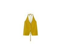 Twinset - Gilet halter in misto lino - - Jackets - Donna - Verde - M