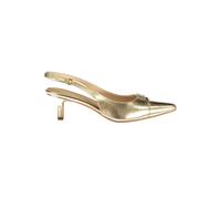 Twinset Gold Leather Women's Sandal - EU37/US7