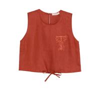 Twinset - Linen Crop Top - - Tops - Donna - Marrone - M