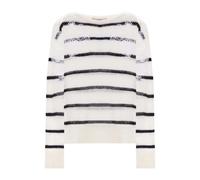 Twinset - Maglia a righe in misto mohair - -Knitwear -Donna -Bianco -S