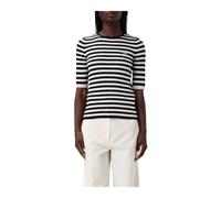 Twinset - Maglione a Coste Blu a Maniche Corte - -Knitwear -Donna -Multicolore -XS